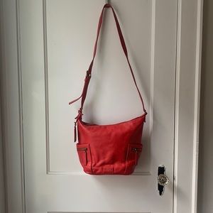 Red Fossil leather shoulder bag NWOT